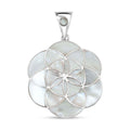 Peruvian Artistry Multi Gemstone White Mariana Flower Of Life Pendant in Sterling Silver 25.60 ctw - Sticky add to cart bar