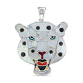 Peruvian Artistry Multi Gemstone White Powerful Puma Pendant in Sterling Silver 16.40 ctw - Sticky add to cart bar