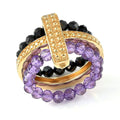 EverTrue African Amethyst and Thai Black Spinel 11.50 ctw Ring in 18K YG Plated (Size 10.0) - Sticky add to cart bar