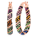 Simulated Rainbow Diamond Earrings in Silvertone 2.65 ctw - Sticky add to cart bar