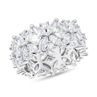Simulated Diamond Ring in Silvertone (Size 10.0) 2.50 ctw
