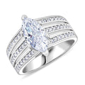 Simulated Diamond Ring in Silvertone (Size 6.0) 2.25 ctw - Sticky add to cart bar