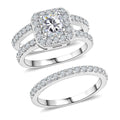 Simulated Diamond Set of 2 Stackable Ring in Silvertone (Size 6.0) 2.00 ctw - Sticky add to cart bar