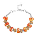 Simulated Orange Diamond Bracelet in Silvertone (7.50-9.50In) - Sticky add to cart bar