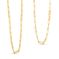 3mm Paperclip Chain Necklace in 14K Yellow Gold 3.4 Grams 24 Inches