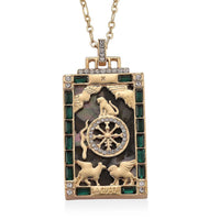 Blue Howlite, Multi Color Austrian Crystal Necklace (24 Inches) in Goldtone 1.50 ctw