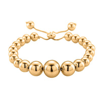 Round Shape Beaded Chain Bracelet in Goldtone (6-9In)