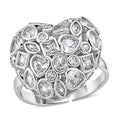 Simulated Diamond Heart Ring in Silvertone (Size 6.5-8.5) 1.80 ctw - Sticky add to cart bar