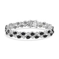 EverTrue Thai Black Spinel, White Zircon Forest Dewdrop Bracelet in Platinum Bond (7.25 In) 20.30 ctw - Sticky add to cart bar