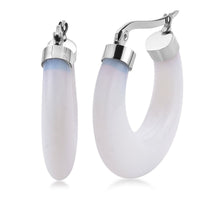 Opalite 50.00 ctw Hoop Earrings in Stainless Steel