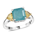 D'Joy Premium Grandidierite, Yellow Sapphire (FF) Ring in 18K Vermeil YG and Rhodium Over Sterling Silver (Size 10.0) 3.20 ctw - Sticky add to cart bar