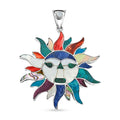 Peruvian Artistry Multi Gemstone 17.00 ctw Rainbow Inti Pendant in Sterling Silver - Sticky add to cart bar