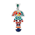 Peruvian Artistry Multi Gemstone 1.25 ctw Rainbow Zand Tumi Inca Pendant without Chain in Sterling Silver - Sticky add to cart bar
