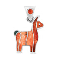 Peruvian Artistry Multi Gemstone 1.75 ctw Orange Llama Pendant without Chain in Sterling Silver - Sticky add to cart bar