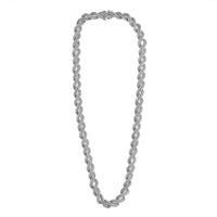 Lab Grown Diamond Intertwined Necklace in Rhodium Over Sterling Silver 12.20 ctw (20 Inches)