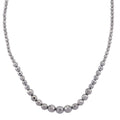 Silver Plated Hematite Beaded Necklace in Silvertone 560.00 ctw (21.25-23.25 Inches) - Sticky add to cart bar