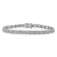 Luxuriant Lab Grown Diamond (G-H, SI) Celestial Duality Bracelet in Rhodium Over Sterling Silver (6.50 In) (Del. in 10-12 Days) 5.00 ctw