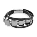 Terahertz Leather Bracelet with Stainless Steel Lock (7.50 In) 85.00 ctw - Sticky add to cart bar