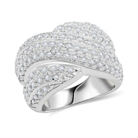 Diamond (I2-I3) Ring in Sterling Silver (Size 7.0) 1.00 ctw