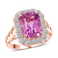Certified & Appraised 10K Rose Gold AAA Martha Rocha Kunzite, Luxuriant Lab Grown Diamond (E-F, VS) (0.90 cts) Ring (Size 10.0) (5.46 g) 9.25 ctw - Sticky add to cart bar