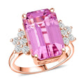 Certified & Appraised AAA Martha Rocha Kunzite and Luxuriant Lab Grown Diamond E-F VS 10.00 ctw Ring - Sticky add to cart bar