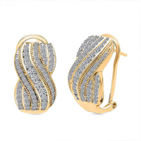 Luxuriant Lab Grown Diamond (G-H, SI) Earrings in 18K Vermeil YG Over Sterling Silver 0.97 ctw