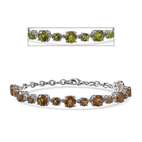 EverTrue Autumn Alexite 14.15 ctw Art Deco Bracelet in Platinum Bond (6.50-8.0In)