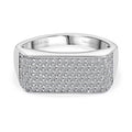 Luxuriant Lab Grown Diamond (G-H, SI) Men's Ring in Rhodium Over Sterling Silver (Size 10.0) 0.85 ctw - Sticky add to cart bar