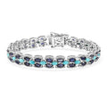 Epic Deal D'Joy Premium Sleeping Beauty Turquoise, Catalina Iolite Bracelet in Rhodium Over Sterling Silver (7.25 In) 9.25 ctw - Sticky add to cart bar