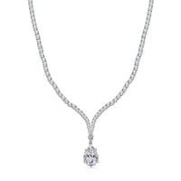 D'Joy Moissanite (Pear 22x15mm) Tear Drop  Necklace (18 Inches) in 18K Vermeil YG Over Sterling Silver 60.00 ctw