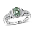 D'Joy Premium Mint Tourmaline, Diamond (0.25 cts) Ring in Rhodium Over Sterling Silver (Size 5.0) 1.10 ctw - Sticky add to cart bar