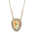 D'Joy Royston Ribbon Turquoise, White Zircon Necklace in 18K Vermeil YG Over Sterling Silver 17.50 ctw (18- 20 Inches) - Sticky add to cart bar