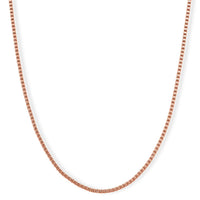 Classic Box Chain Necklace in ION Plated RG Stainless Steel (24-26 Inches)