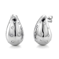 Simulated Diamond Earrings in Stainless Steel 0.30 ctw