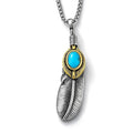 Blue Howlite 0.30 ctw Pendant Necklace in ION Plated YG and Stainless Steel 24 Inches - Sticky add to cart bar