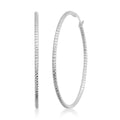 Sterling Silver 50mmx2mm Groove Textured Hoop Earrings 5 Grams - Sticky add to cart bar