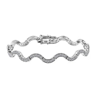 Luxuriant Lab Grown Diamond G-H SI 1.50 ctw Bracelet in Rhodium Over Sterling Silver (7.25 In)