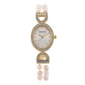 Strada Fresh Water Pearl, Austrian Crystal Japanese Movement Watch in Goldtone - Sticky add to cart bar