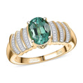 Luxoro 10K Yellow Gold AAA Mint Tourmaline, Diamond (I2) (0.35 cts) Ring (Size 7.0) 2.10 ctw - Sticky add to cart bar