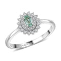D'Joy Premium Mint Tourmaline, Moissanite Ring in Rhodium Over Sterling Silver (Size 10.0) 0.60 ctw - Sticky add to cart bar