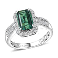 Luxoro 10K White Gold AAA Mint Tourmaline, Diamond (I2) Ring (Size 10.0) 2.20 ctw - Sticky add to cart bar
