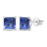 AAAA Tanzanite Solitaire Stud Earrings in 950 Platinum 2.60 ctw