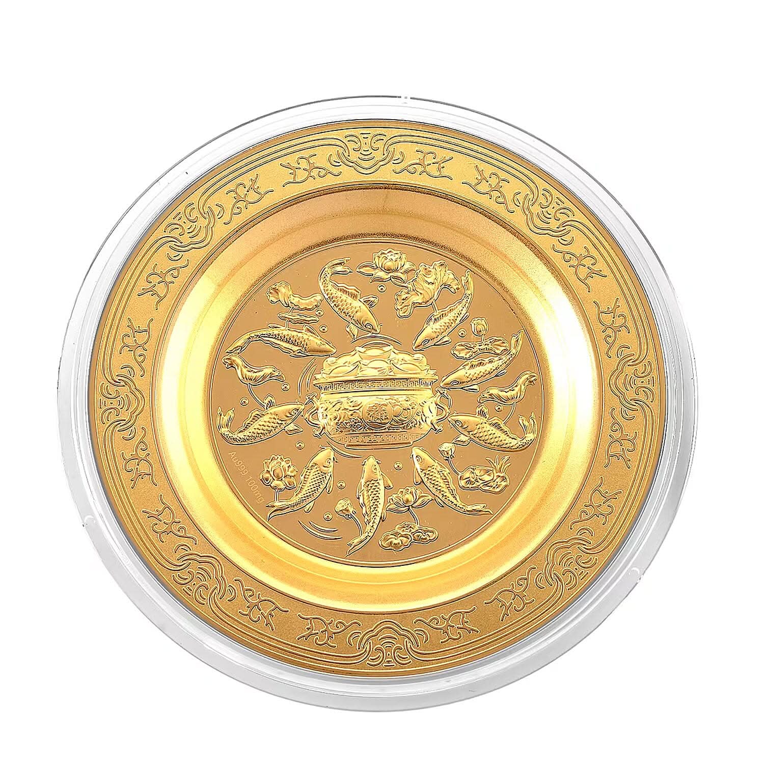 Valentine Special Deal 24K Golden Flow of Prosperity Embossed Coin Sheet • 100 mg