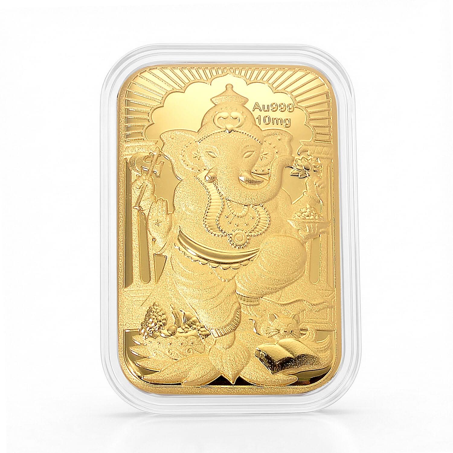 24K Golden Lord Ganesh Emboss Sheet (31x45.5mm) 10mg
