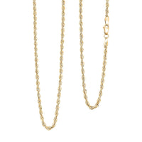 2.3mm Laser Rope Necklace in 14K Yellow Gold 6.0 Grams 24 Inches