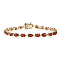 D'Joy AAA Ceylon Honey Garnet 10.35 ctw Sunfire Glow Bracelet in 18K Vermeil YG Over Sterling Silver (6.50 In) (Del. in 8-10 Days)