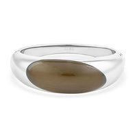 Calvin Klein Agate Ellipse Bangle Bracelet in Stainless Steel (5.50 In) 8.00 ctw