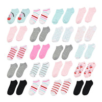 poiled Angel 20 Pairs Women's No Show Socks - Cherries (Sizes 4-10)
