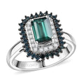 Luxoro 10K White Gold AAA Pirineu Lagoon Tourmaline, Blue Diamond (IR) and Diamond (I2) (0. 45 cts) Ring (Size 10.0) (4.30 g) 2.20 ctw - Sticky add to cart bar