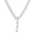 White Shell Pearl Drop Necklace (20 Inches) in Stainless Steel - Sticky add to cart bar